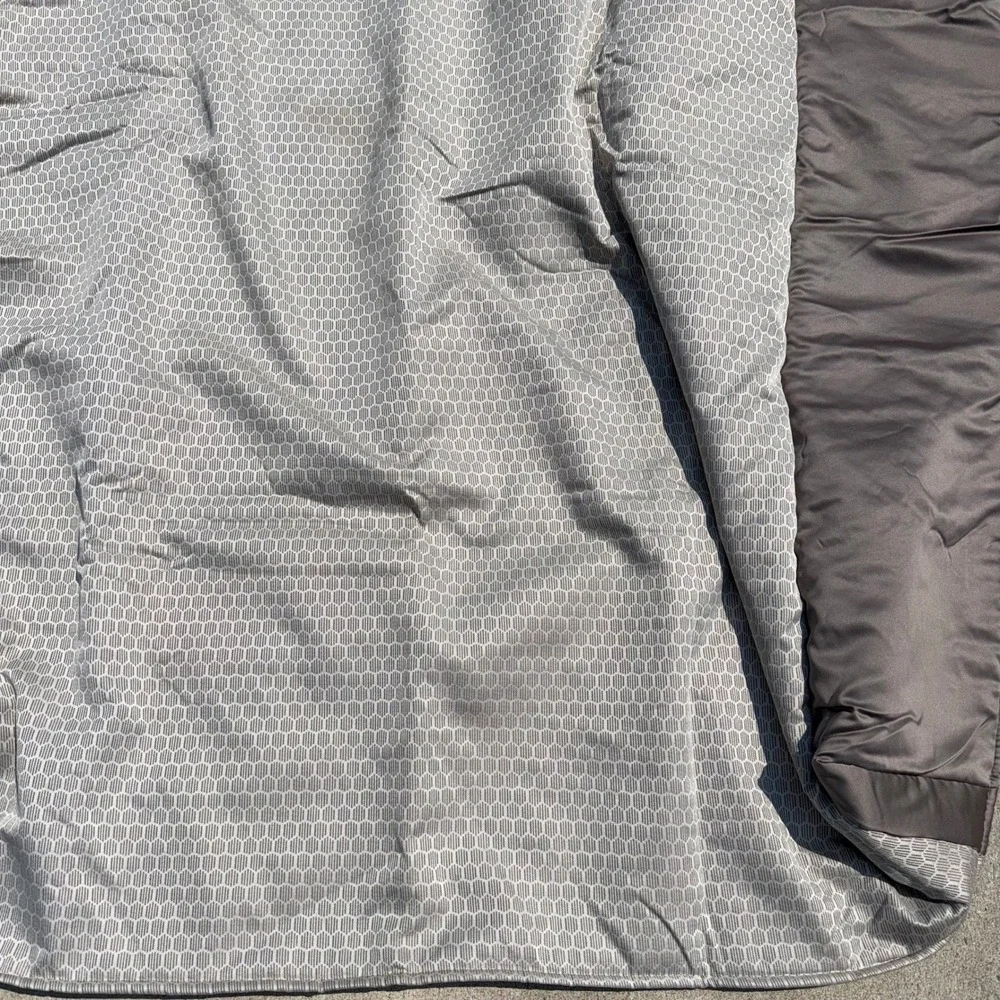 RV Short Queen Comforter Set 3pc Geometric Honeycomb Grey Taupe Camper Bedding